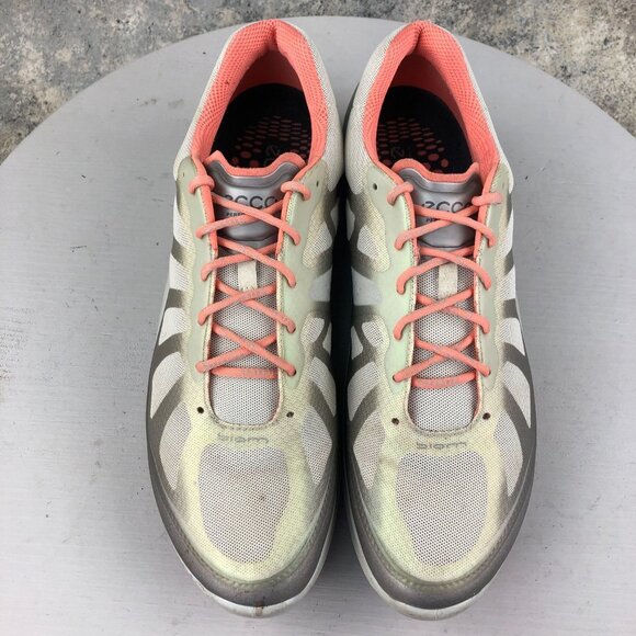 Ecco Women's Size 40 (9-9.5) Performance Biom Fjuel Racer Silver Green Shoes - Picture 4 of 15